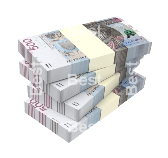 Polish currency isolated on white background