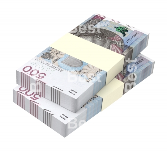 Polish currency isolated on white background