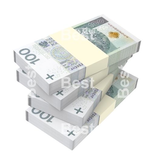 Polish currency isolated on white background