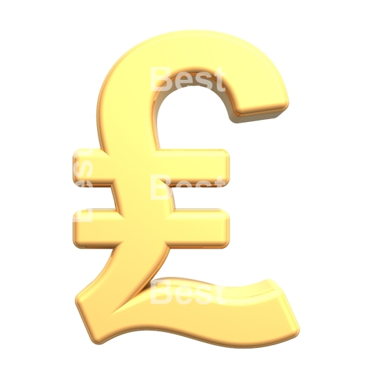 Pound sign from gold alphabet set