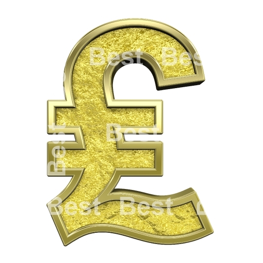 Pound sign from gold cast alphabet set