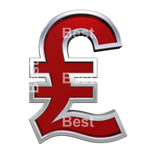 Pound sign from ruby with chrome frame alphabet set