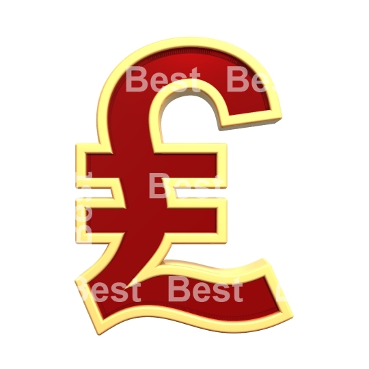 Pound sign from ruby with gold frame alphabet set