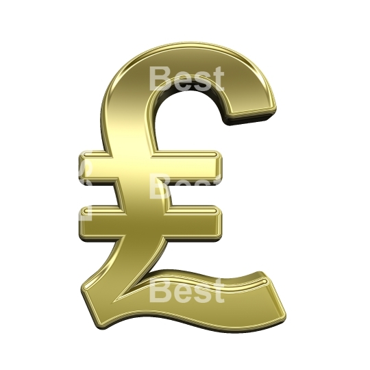 Pound sign from shiny gold alphabet set