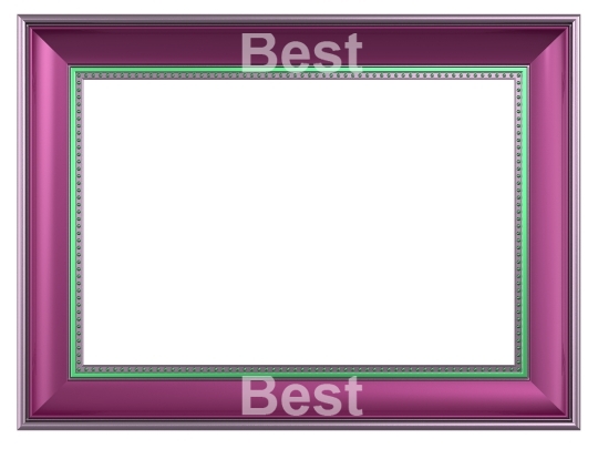Purple picture frame isolated on white background