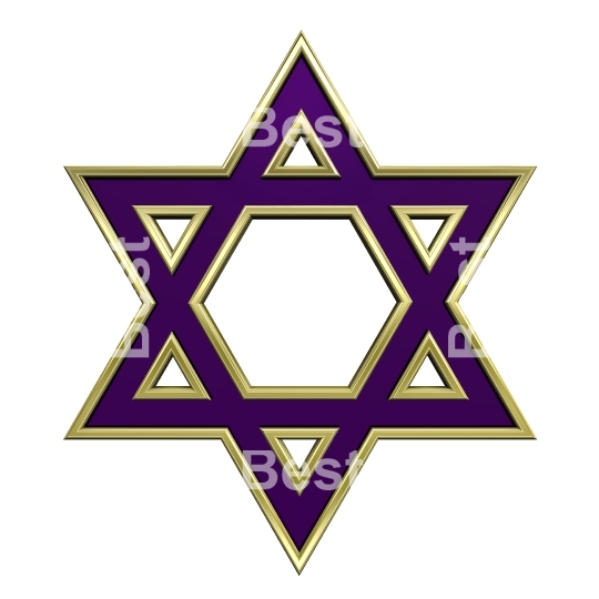 Purple with gold frame Judaism religious symbol