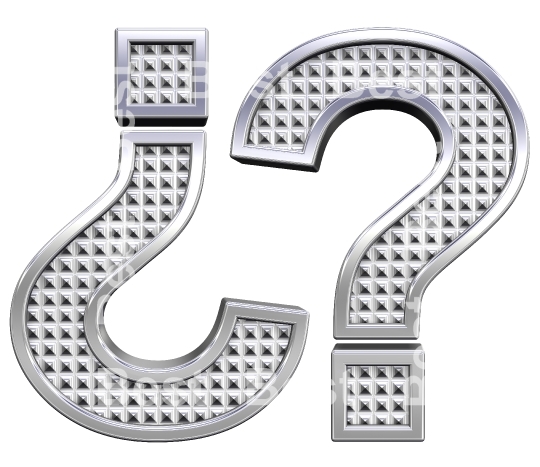 Question mark from knurled chrome alphabet set