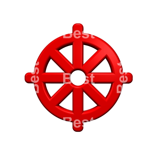 Red Buddhism symbol. 