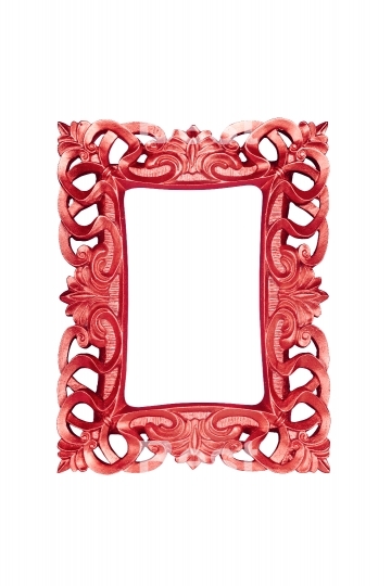 Red carved picture frame
