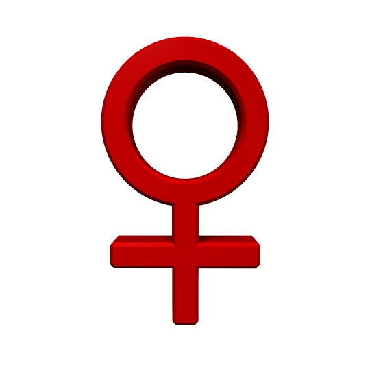 Red female sex symbol. 