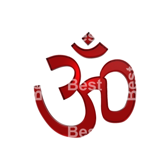 Red Hinduism symbol. 