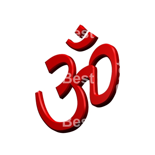 Red Hinduism symbol. 