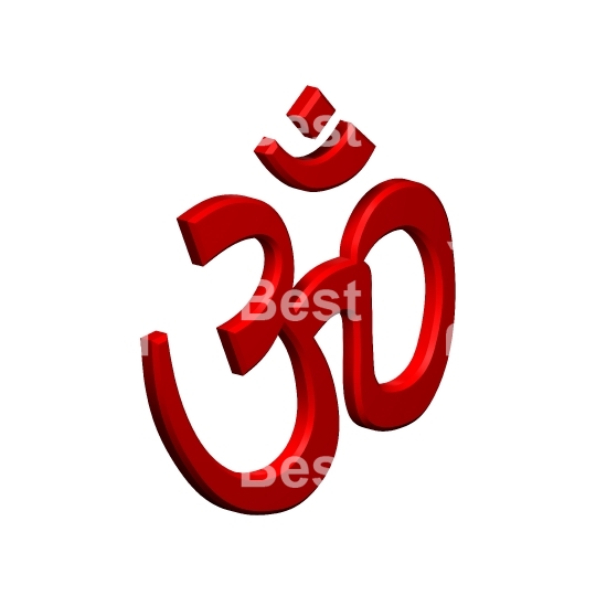 Red Hinduism symbol. 