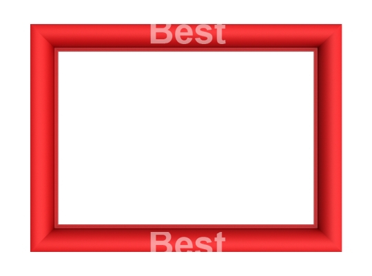 Red picture frame isolated on white background