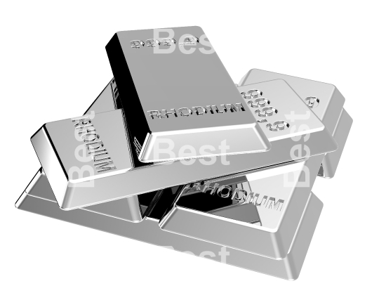 Rhodium ingots isolated on white. 