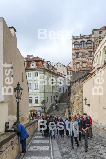 Road to the Prague Castle on October 15, 2016 in Prague