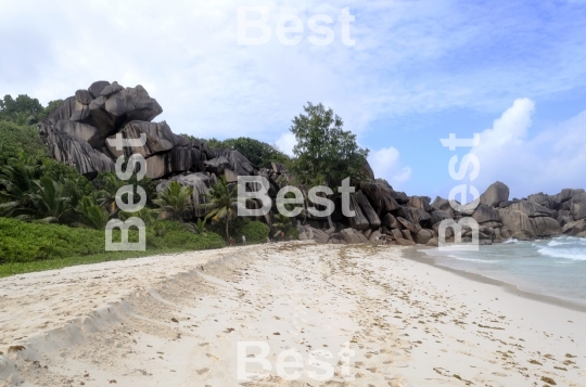 Rocky tropical beach