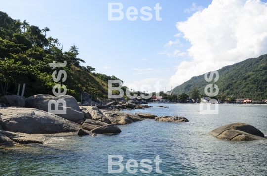 Rocky tropical beach