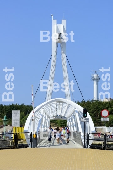 Rotating bridge on the Slupia River