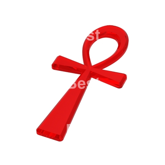 Ruby ankh symbol isolated on the white. 