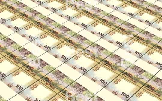 Russian money bills stacked background