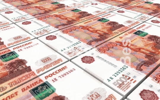Russian money stacks background