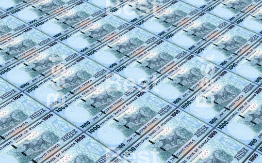 Rwandan francs bills stacked background