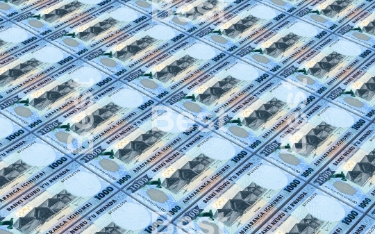Rwandan francs bills stacked background