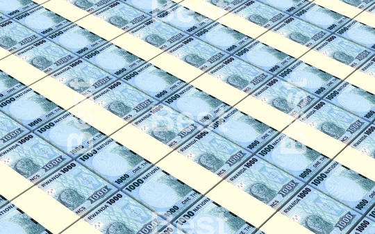 Rwandan francs bills stacked background
