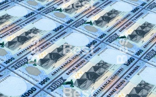 Rwandan francs bills stacked background