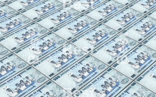 Rwandan francs bills stacked background