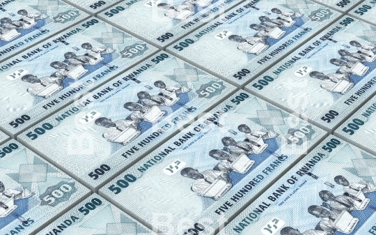 Rwandan francs bills stacked background