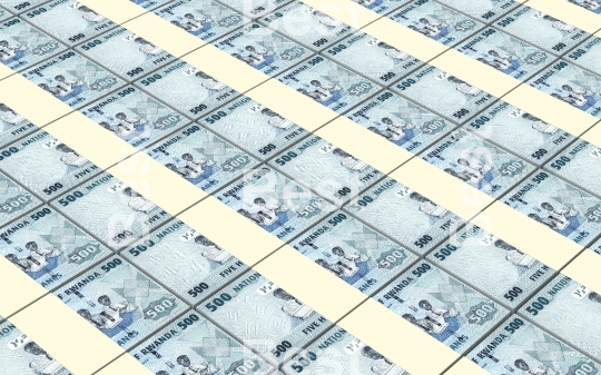 Rwandan francs bills stacked background