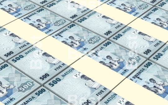 Rwandan francs bills stacked background