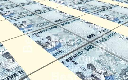 Rwandan francs bills stacked background
