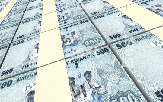 Rwandan francs bills stacked background