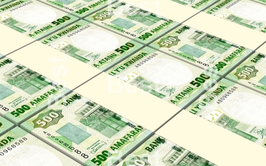 Rwandan francs bills stacked background