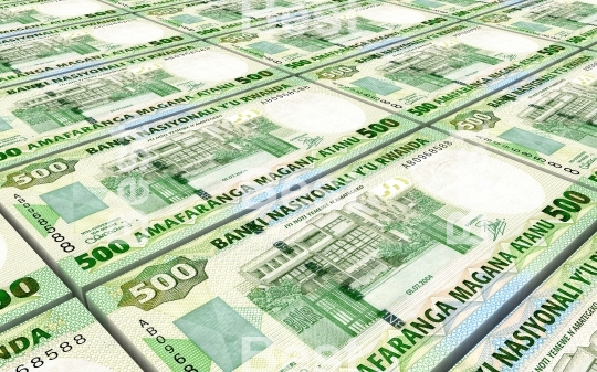 Rwandan francs bills stacked background