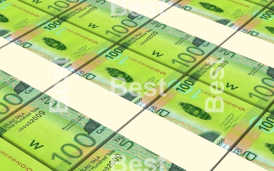 Samoan tala bills stacks background