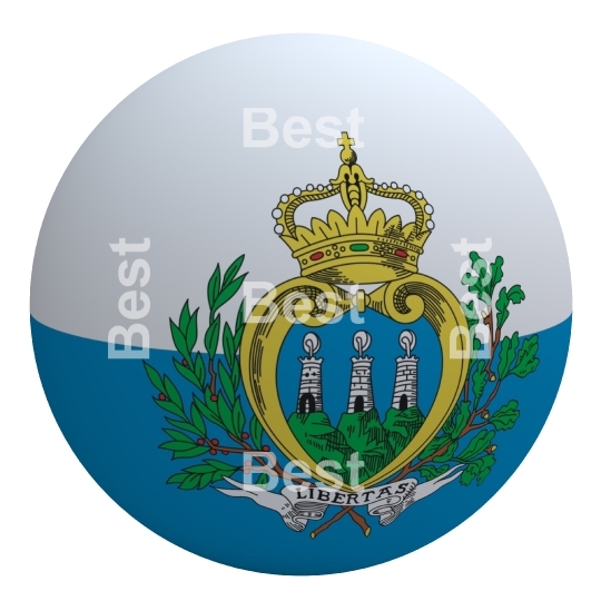 San Marino flag on the ball isolated on white.