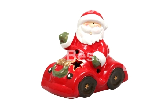 Santa Claus in a car