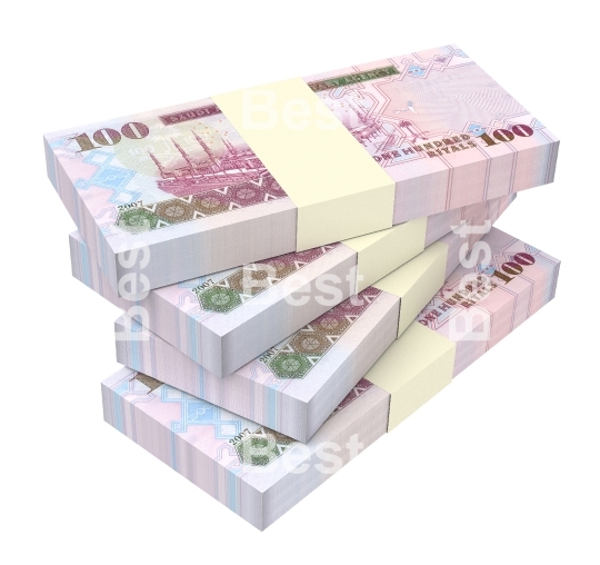 Saudi Arabia rials bills isolated on white background