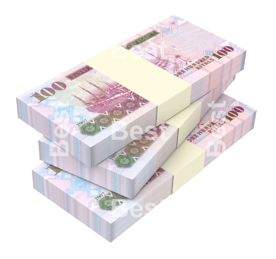 Saudi Arabia rials bills isolated on white background