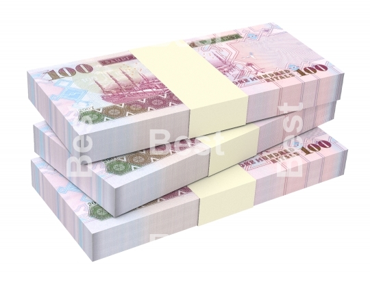 Saudi Arabia rials bills isolated on white background