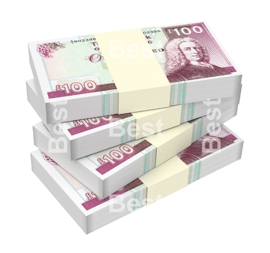Scotland pound bills isolated on white background