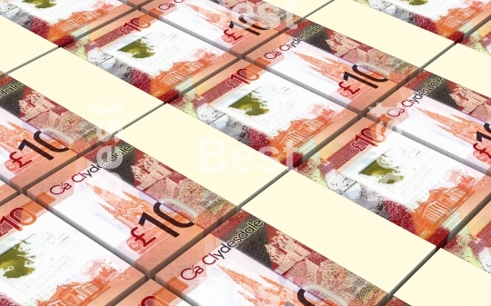 Scotland pound bills stacked background