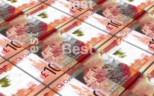 Scotland pound bills stacked background