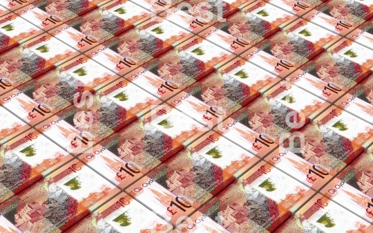 Scotland pound bills stacked background