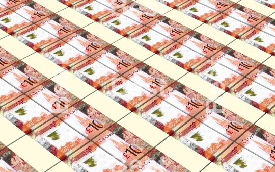 Scotland pound bills stacked background