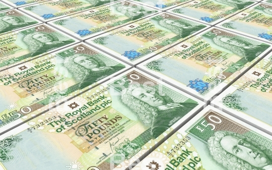 Scotland pound bills stacks background